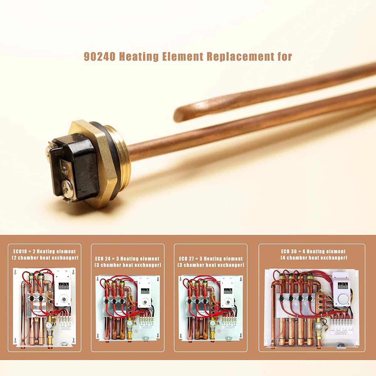 HE 90240 Water Heater Element Parts 2PCS Compatible with Ecosmart ECO 18  ECO 24 | eBay