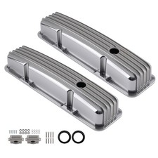Short Polished Valve Cover Set For Chevy Small Block 283 305 327 350 400 Short Polished Valve Cover Set For Chevy Small Block 283 305 327 350 400