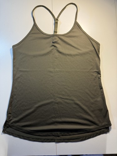 Nike Dry Fit Damen-Tanktop mit Riemchen und Rasiermesserrücken grün Größe Small