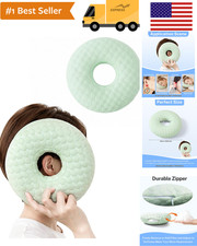 Round Ear Piercing Pillow Ear Hole Side Sleeper Washable Cover Light Green