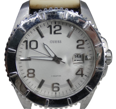 Guess Waterpro Edelstahl Uhr Silber Zifferblatt 100m Wasserdicht