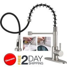 Llave Para Fregadero De Cocina Nickel Moderna Grifo Con Rociador 1 Orificio
