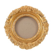 Round Picture Frame: Resin Photo Frame Ornate Style - 5.12" Tabletop Wall Mount