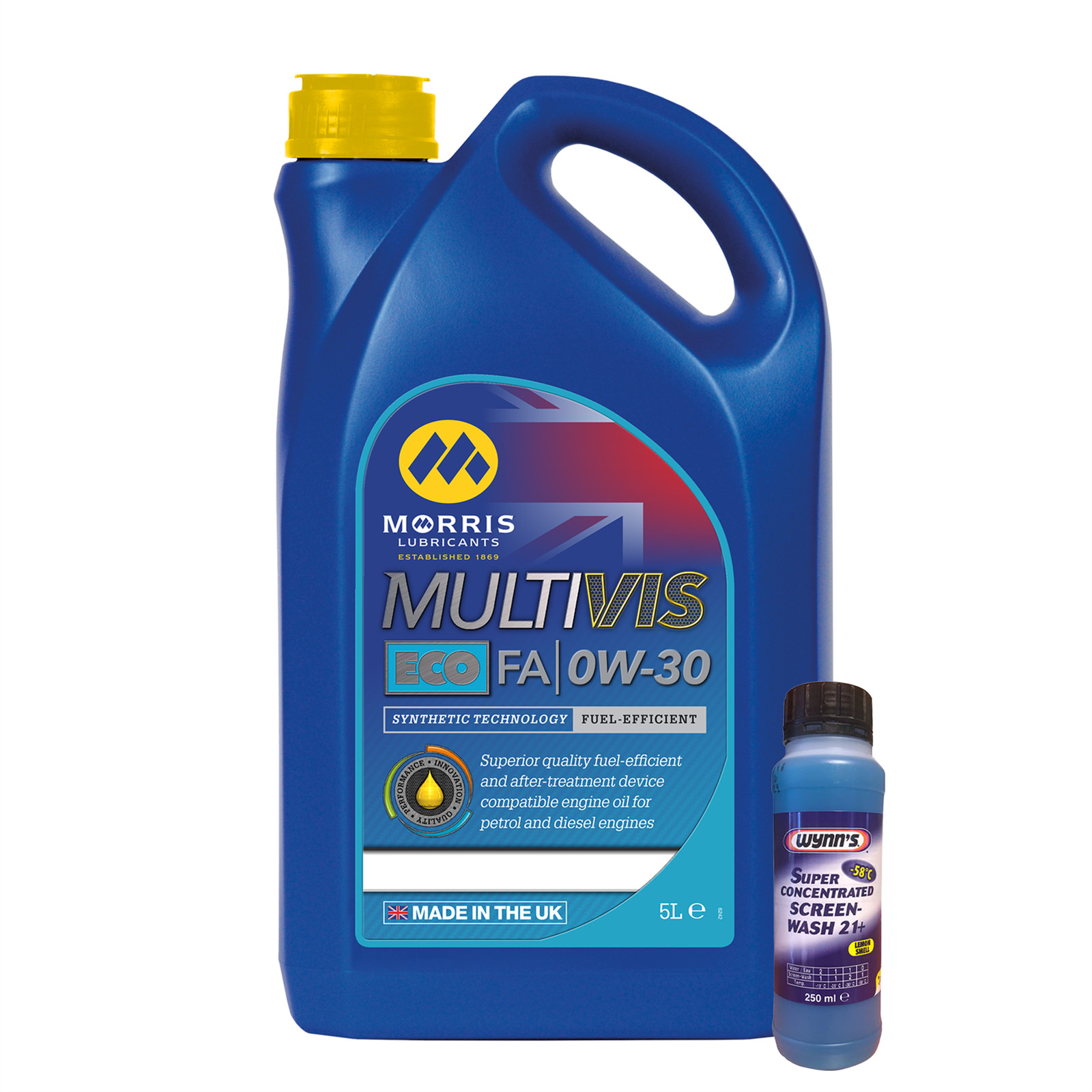 MORRIS 0w30 Fully Synthetic Engine Oil C2 WSS-M2C950 5L + Screen Wash