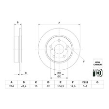 2x Bosch Scheibenbremse hinten T424310232 26053304