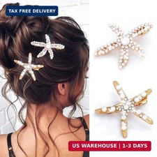 Starfish Hair Clip Pearl Mermaid Hair Clips Seashell Hair Accessories