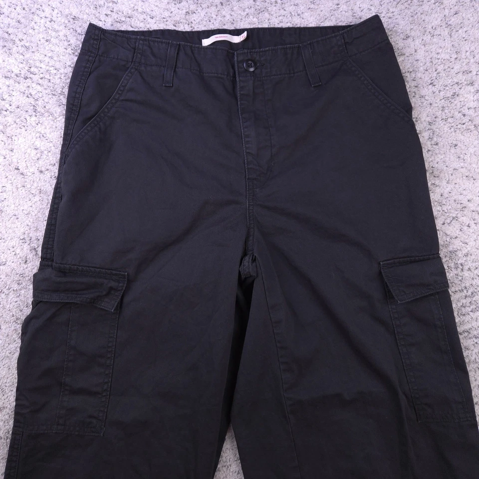 Pantalones cargo Levis para mujer 31x32 33x31 holgados 94 negros patinador ceñido tobillo raver Foto 3 de 4
