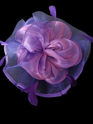 New Beautiful Fashion Elegant Purple Fascinator Hat Decorative Flower Headpiece