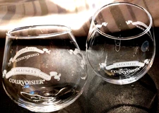 Collectable 2 Courvoisier Cognac "Find Greatness Within" Rounded Bottom Glasses