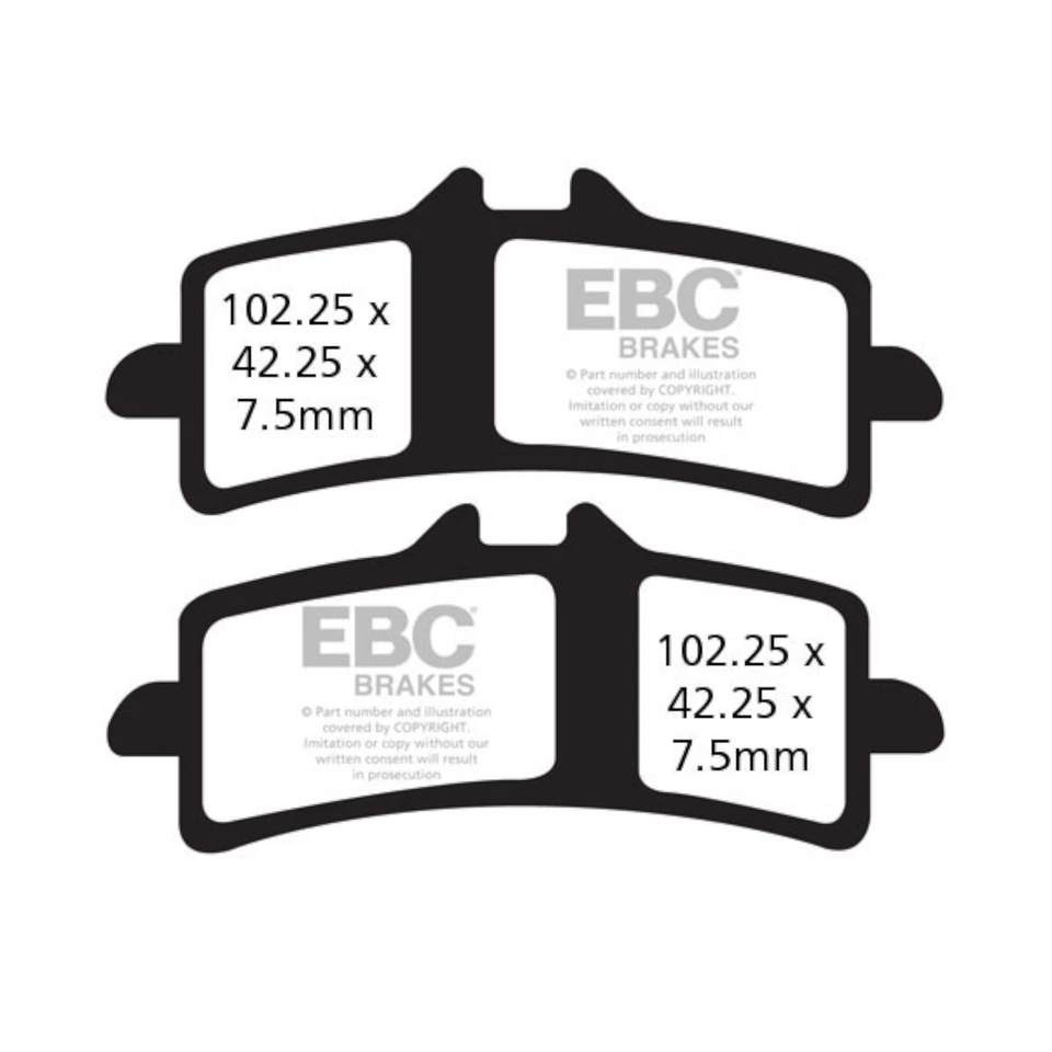 Brake Pads for DUCATI 1098 R 2008-2009 Front HH Race EBC - Image 2 of 4