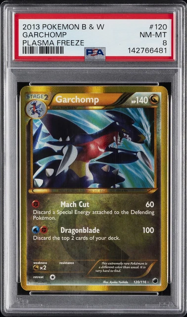 2013 POKEMON BLACK & WHITE PLASMA FREEZE #120 GARCHOMP PSA 8