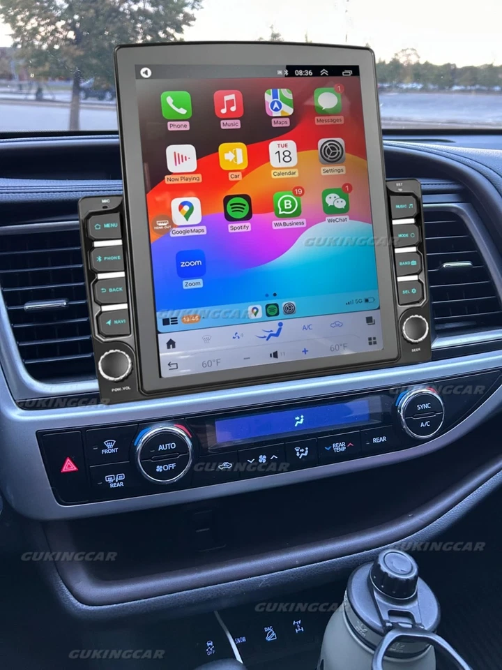 Radio estéreo de coche de 9,7"" para Toyota Highlander Android15 Carplay GPS 2014-2019 Foto 4 de 4