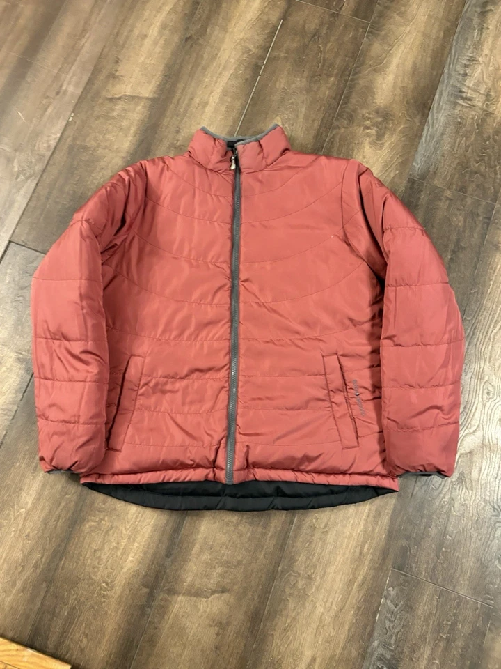 Black Diamond Goose Down Jacket Womens Large Maroon Black Ski Puffer Gorpcore - Image 3 of 4