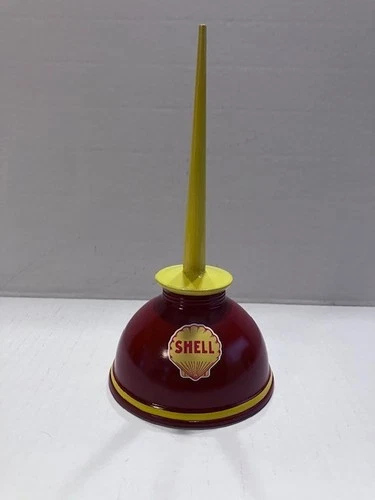SHELL Vintage Pump OIL Can Gasoline Station Gas Garage Motor Car Decal Sign
