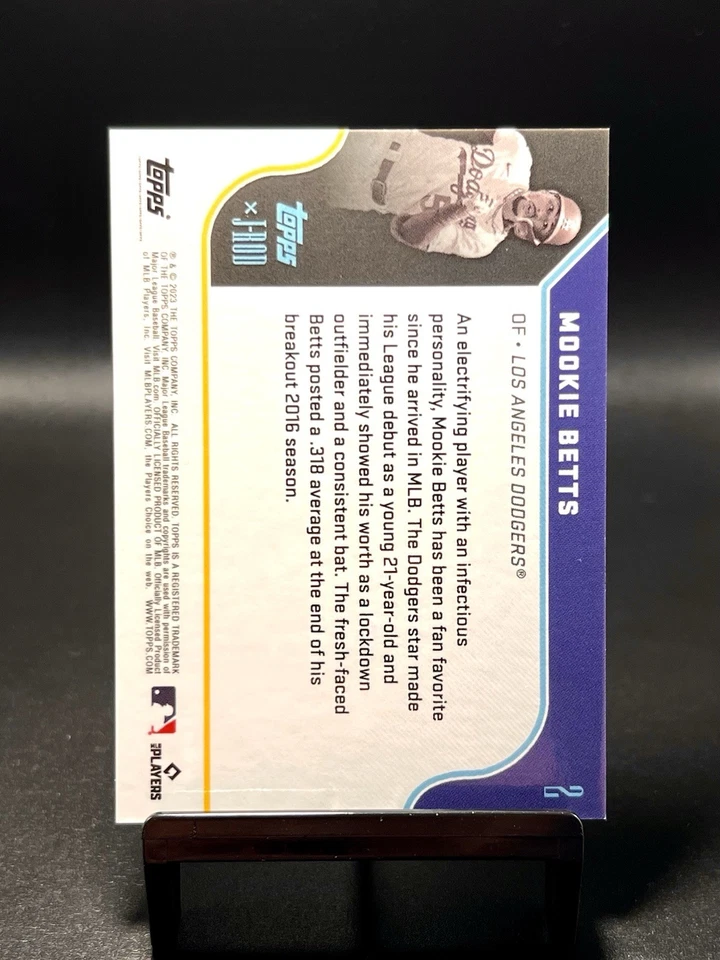 2023 Topps X J-Rod Show Out Collection Mookie Betts BLACK FOIL /10 Dodgers - Image 2 of 2
