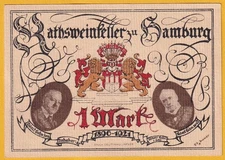 Hamburg -Ratsweinkeller Robert Hahn- 1 Mark Serienschein (L 531)