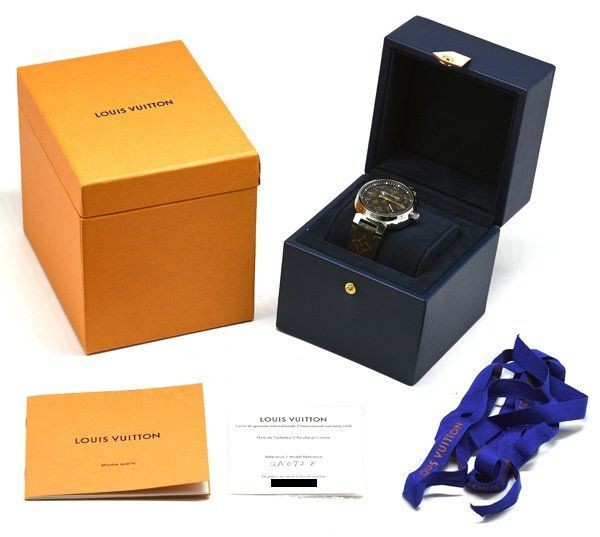 Louis Vuitton Tambour Monogram Mens Watch Stainless Steel Brown 39mm Used From J thumbnail 10