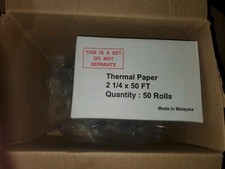 Thermal Paper Rolls 2 1/4" x 50ft . White. 50 Rolls