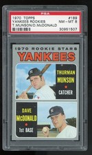 1970 Topps Rookie Stars Yankees Thurman Munson RC #189 PSA 8 Very Sharp WOW!
