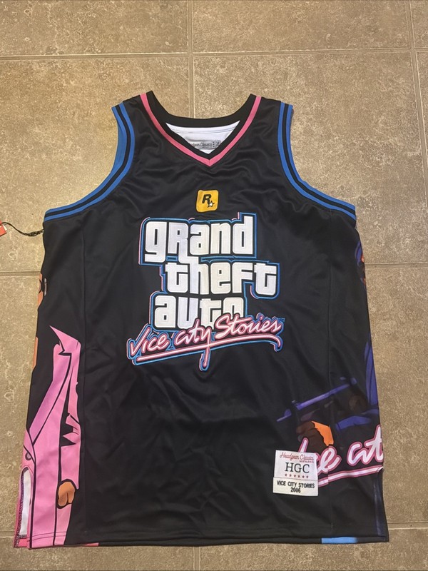 GTA Vice City Stories Jersey Headgear Classics Rockstar Gaming Streetwear 2XL