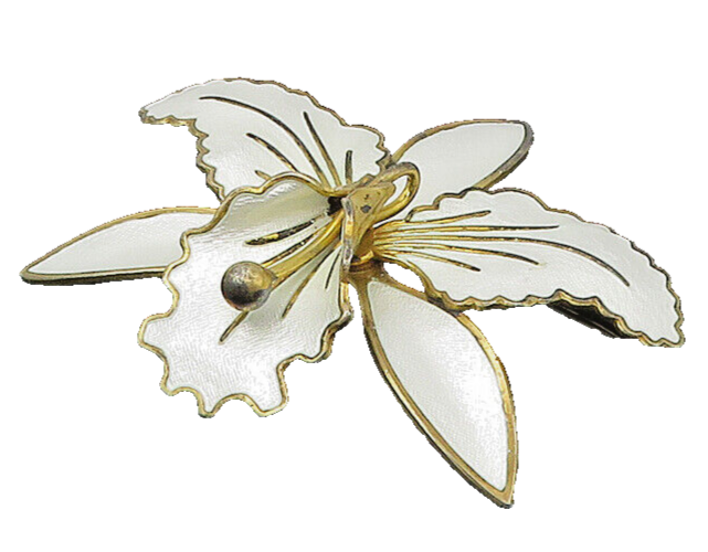 AKSEL HOLMSEN NORWAY 925 Silver  Vintage Enamel Flower Brooch Pin  BP8807