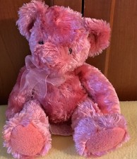 Russ Berrie ROSE PINK Teddy Bear Plush Animal SHERRY With Bow 9"