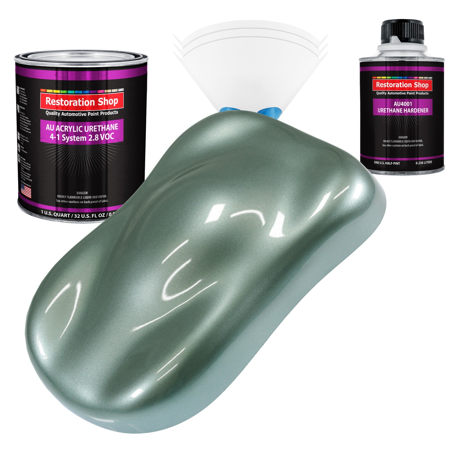 Restoration Shop Slate Green Metallic Acrylic Urethane Auto Paint Quart Kit