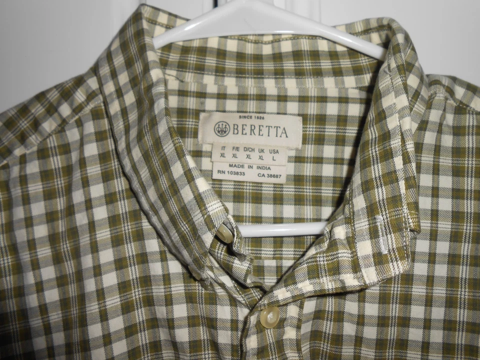 Camisas a Cuadros, BERETTA Casual Caza, LS, (LOTE DE 3) 100% Algodón, Talla Grande Foto 4 de 4