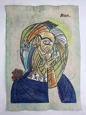 Pablo Picasso COA Art Painting Original Drawing Vintage Paper Signed