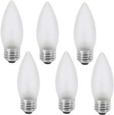 Frosted Flame Tip Chandelier Light Bulb-60W Incandescent Torpedo Tip Chandelier-
