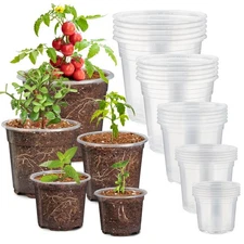 30 Pack 7/6/5/4/3 Inch Clear Nursery Pots for Plants, Flexible Plastic Plant ...