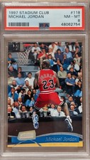 1997-98 Topps Stadium Club #118 Michael Jordan PSA 8 Graded Basketball Card NBA