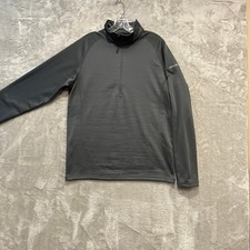 Eddie Bauer Quarter Zip Pullover Mens Large Gray EB236 Fleece Lined Performance