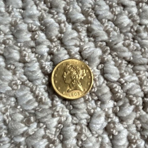 1903 Liberty Head Quarter Eagle $5 US Gold Coin Uncertified Pre-1933