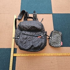 Skip Hop Quilted Diaper Backpack Bag Black/Teal Small Cooler Bottle Bag  2