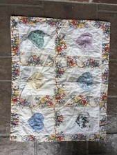 Multicolor Floral Patchwork Pillow Shams w/ Quilted Border, Rectangular, 2 Piece