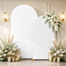 White Arch Cover Set of 2 Wedding Arch Backdrop Cover 7.2 and 6Ft Baby Shower Ba