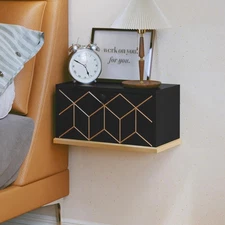Floating Night Stand Small Nightstand for Bedrooms Morden Wall Mounted with Gold