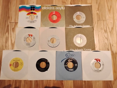 45 RPM 7" Records Lot of 10- Rock 1980s, 90s Queen, Rolling Stones, David Bowie