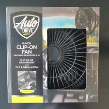 Auto DRIVE 6-inch Clip-On/Dash Mount Fan Oscillating 12V Easy Install Black NEW