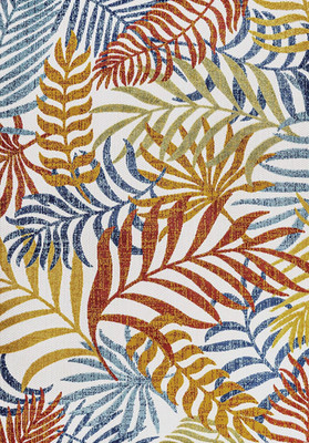 Jonathan Y Amalfi Coast Teppich 5 Fuß x 8 Fuß Creme Orange Indoor Outdoor Flachgewebe Neu
