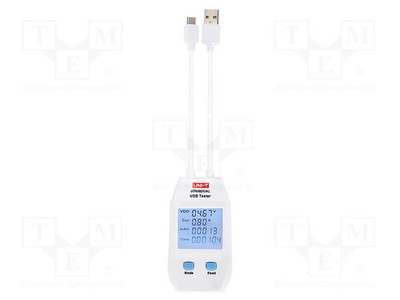 LCD I DC: 50mA÷5A Tester: USB-Buchse VDC: 4÷24V 10mVDC