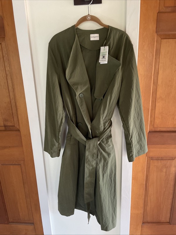Claudie Pierlot Paris, NWT, Green,  Size French 42 (US 10), Green Trenchcoat
