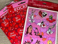 Vintage Valentine Looney Tunes Hallmark And Amscan Conversation Hearts Stickers