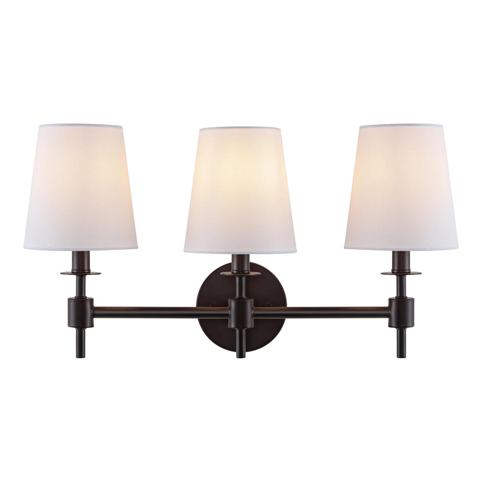 Luminária de parede Lighting Collection Davielle preta 3 luzes, com Wh... - Imagem 3 de 4