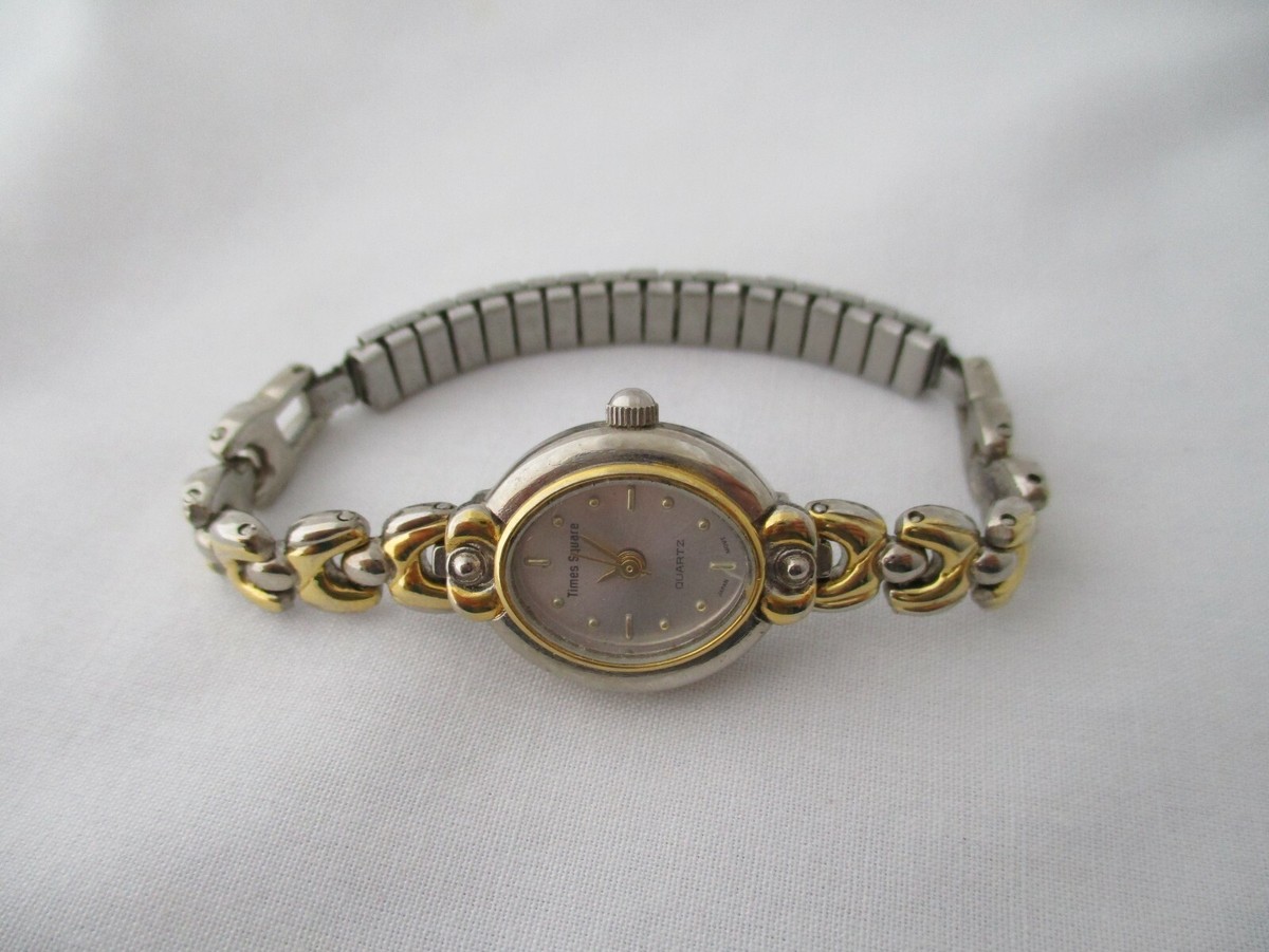 Times Square Ladies Two Toned Stretch Band Analog Watch | eBay
