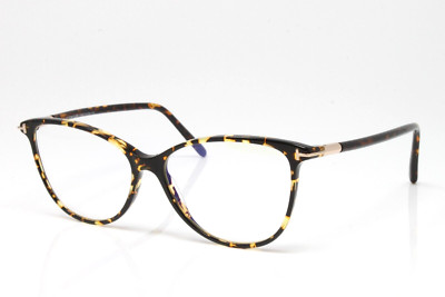 Tom Ford Blue Block Eyeglasses Women's Cat Eye Plastic Havana 54mm FT5616BO-056