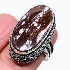 Wild Horse Jasper Gemstone Handmade 925 Sterling Silver Jewelry Ring Sz 7.50 US 