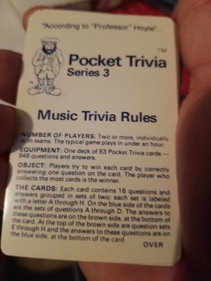 Vintage 1984 Professor Hoyle Pocket Trivia Game Music Series 3 eBay