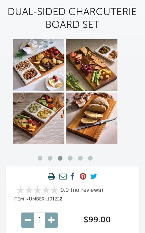 Pampered Chef Charcuterie Board And Tools Set - Image 2 of 4